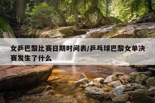 女乒巴黎比赛日期时间表/乒乓球巴黎女单决赛发生了什么
