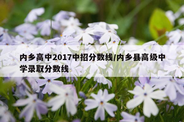内乡高中2017中招分数线/内乡县高级中学录取分数线