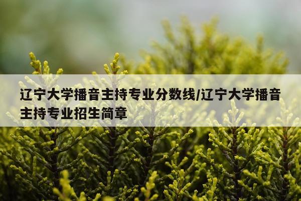 辽宁大学播音主持专业分数线/辽宁大学播音主持专业招生简章