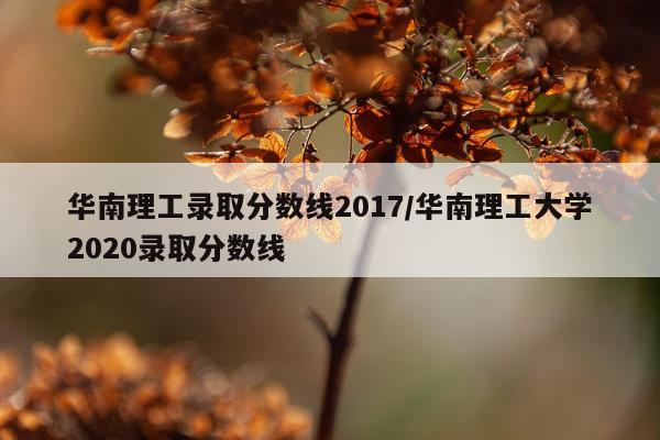华南理工录取分数线2017/华南理工大学2020录取分数线