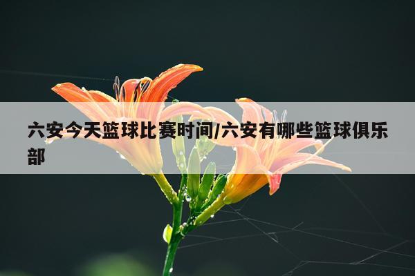 六安今天篮球比赛时间/六安有哪些篮球俱乐部