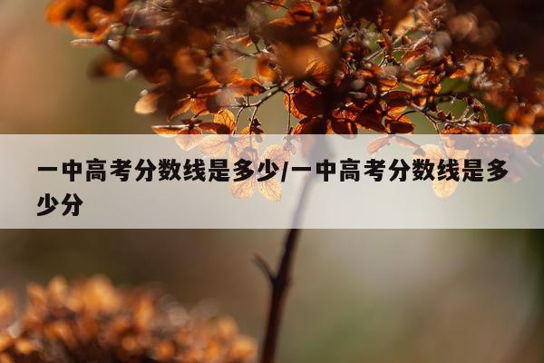 一中高考分数线是多少/一中高考分数线是多少分