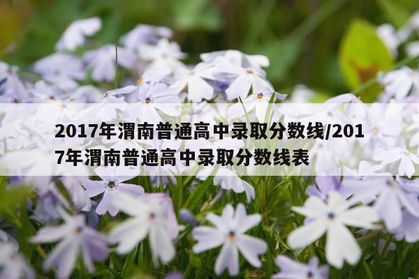 2017年渭南普通高中录取分数线/2017年渭南普通高中录取分数线表