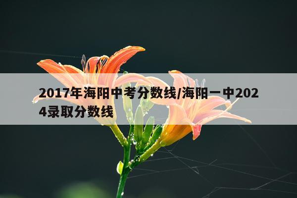 2017年海阳中考分数线/海阳一中2024录取分数线