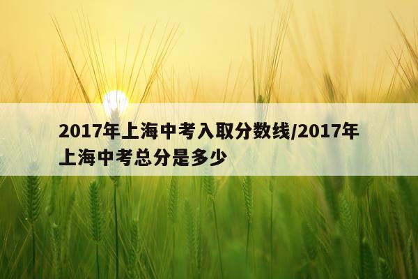 2017年上海中考入取分数线/2017年上海中考总分是多少