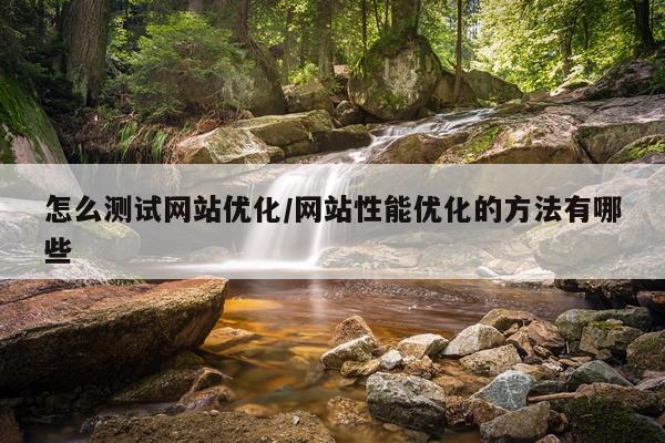 怎么测试网站优化/网站性能优化的方法有哪些