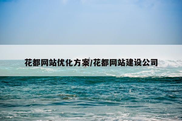 花都网站优化方案/花都网站建设公司