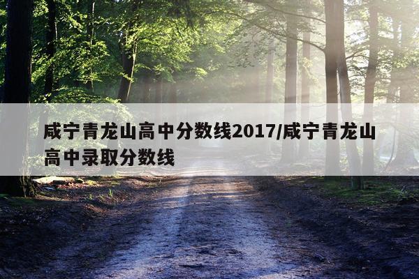 咸宁青龙山高中分数线2017/咸宁青龙山高中录取分数线