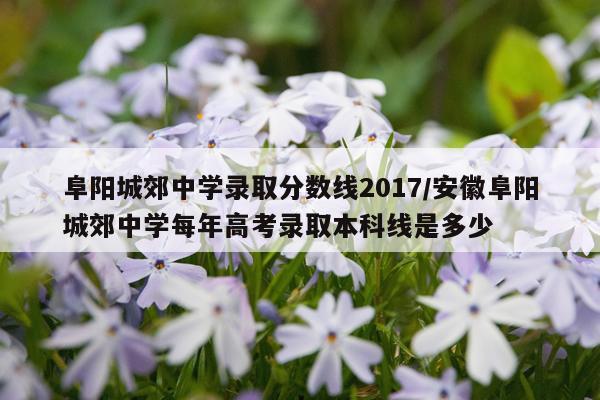 阜阳城郊中学录取分数线2017/安徽阜阳城郊中学每年高考录取本科线是多少