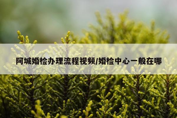 阿城婚检办理流程视频/婚检中心一般在哪