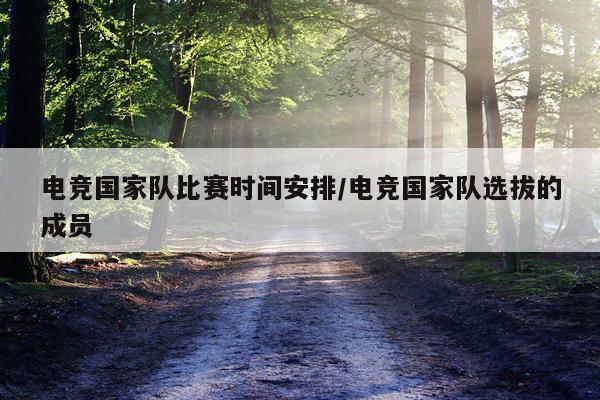 电竞国家队比赛时间安排/电竞国家队选拔的成员