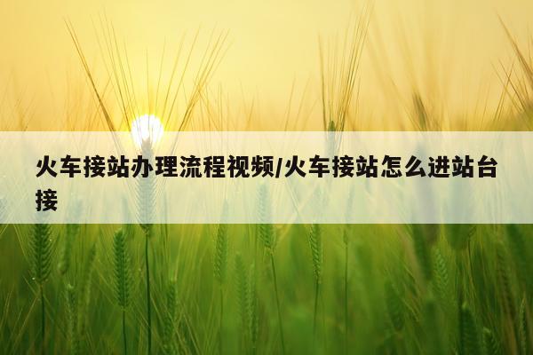 火车接站办理流程视频/火车接站怎么进站台接