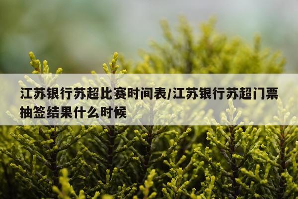 江苏银行苏超比赛时间表/江苏银行苏超门票抽签结果什么时候