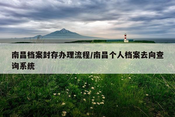 南昌档案封存办理流程/南昌个人档案去向查询系统
