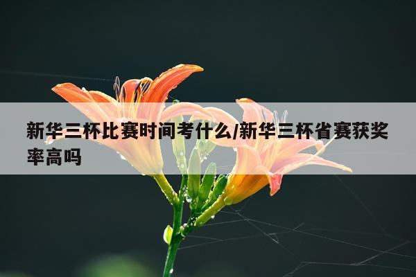 新华三杯比赛时间考什么/新华三杯省赛获奖率高吗