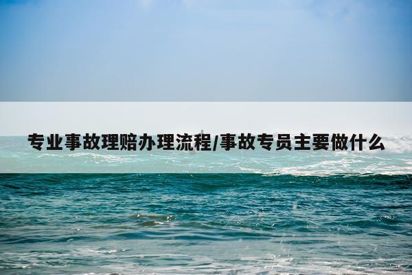专业事故理赔办理流程/事故专员主要做什么
