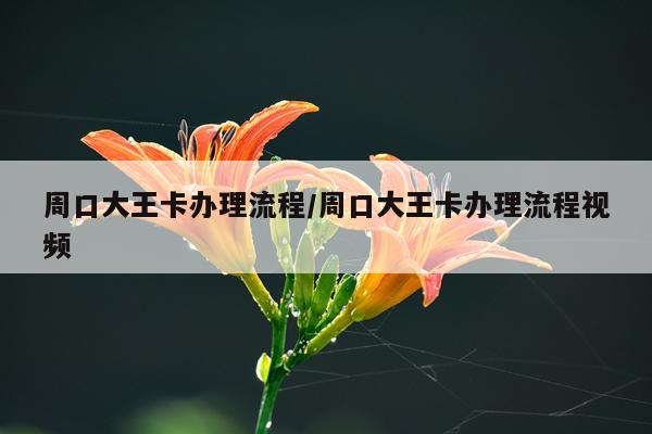 周口大王卡办理流程/周口大王卡办理流程视频