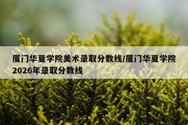 厦门华夏学院美术录取分数线/厦门华夏学院2026年录取分数线