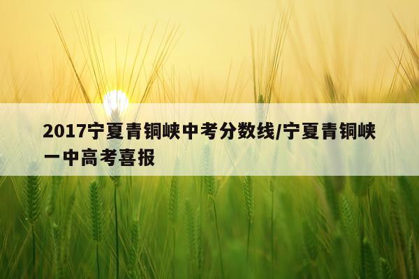 2017宁夏青铜峡中考分数线/宁夏青铜峡一中高考喜报
