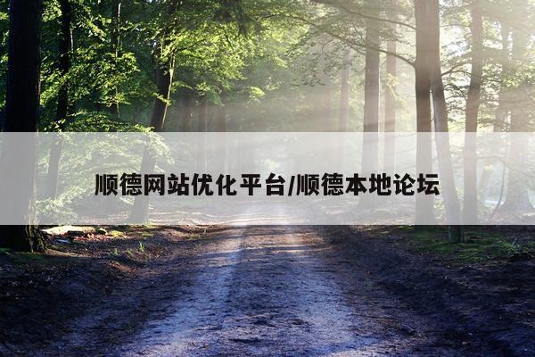 顺德网站优化平台/顺德本地论坛