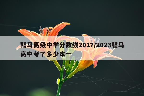 赣马高级中学分数线2017/2023赣马高中考了多少本一