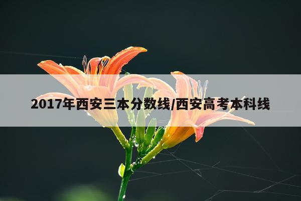 2017年西安三本分数线/西安高考本科线
