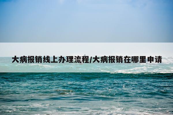 大病报销线上办理流程/大病报销在哪里申请