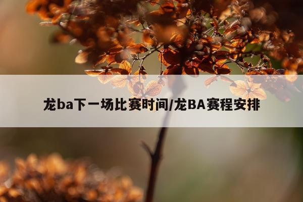 龙ba下一场比赛时间/龙BA赛程安排
