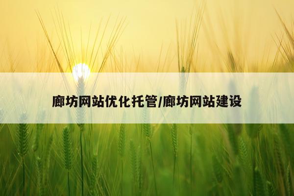廊坊网站优化托管/廊坊网站建设