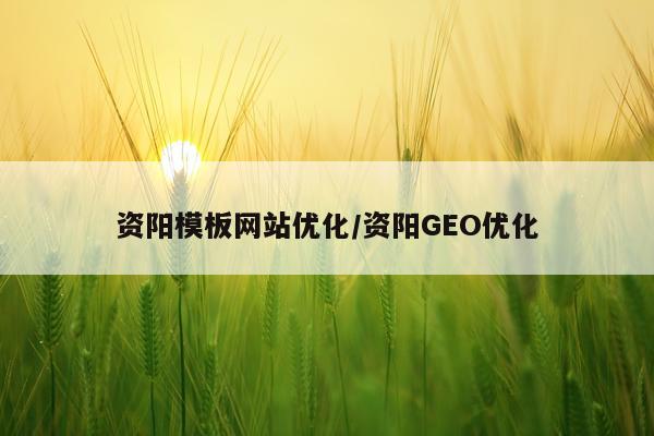 资阳模板网站优化/资阳GEO优化