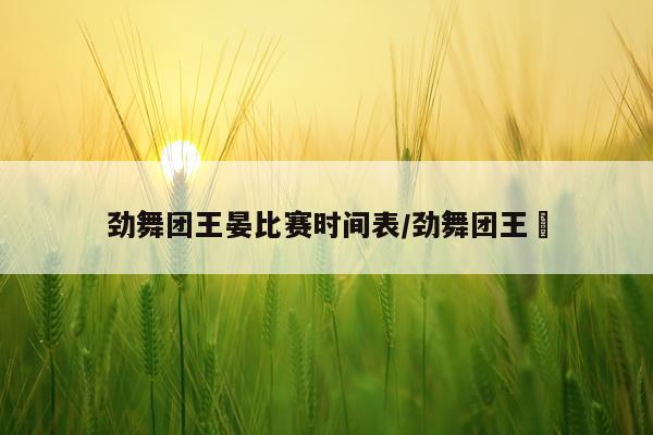 劲舞团王晏比赛时间表/劲舞团王旻