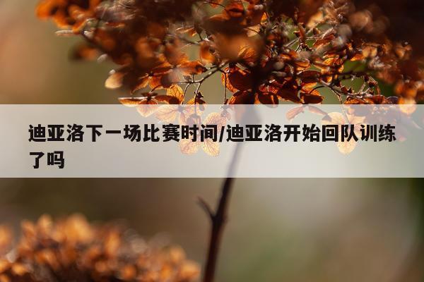 迪亚洛下一场比赛时间/迪亚洛开始回队训练了吗