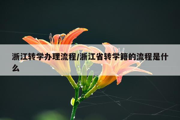 浙江转学办理流程/浙江省转学籍的流程是什么