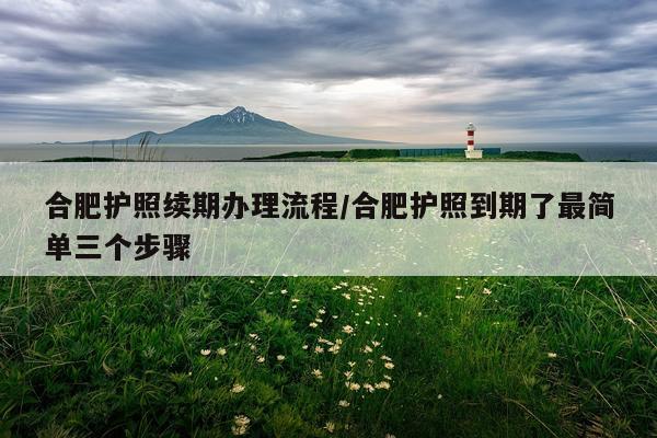 合肥护照续期办理流程/合肥护照到期了最简单三个步骤