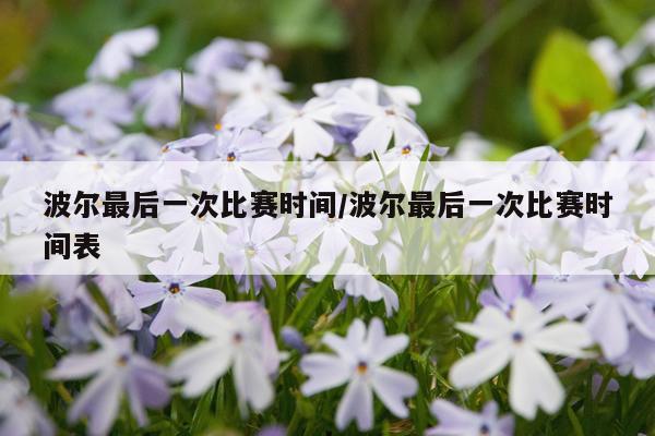 波尔最后一次比赛时间/波尔最后一次比赛时间表