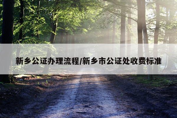新乡公证办理流程/新乡市公证处收费标准