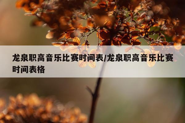 龙泉职高音乐比赛时间表/龙泉职高音乐比赛时间表格