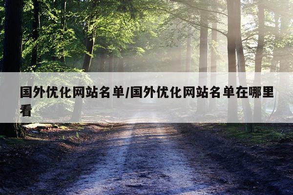国外优化网站名单/国外优化网站名单在哪里看