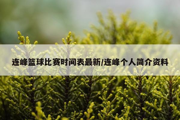 连峰篮球比赛时间表最新/连峰个人简介资料