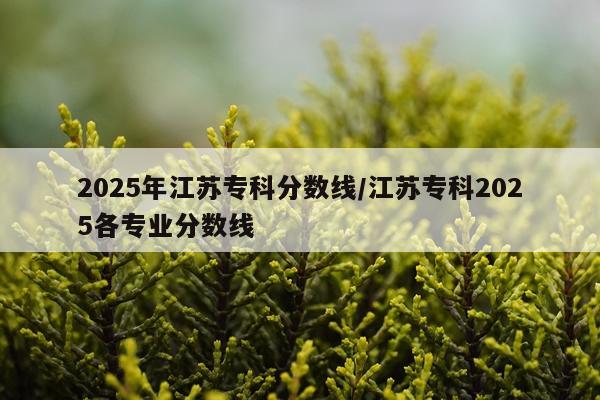 2025年江苏专科分数线/江苏专科2025各专业分数线