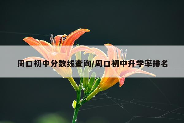 周口初中分数线查询/周口初中升学率排名