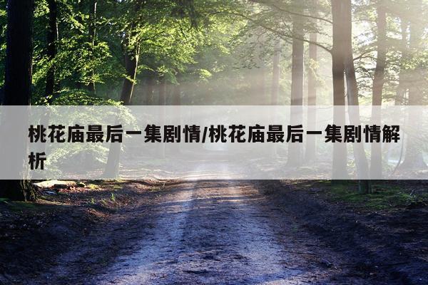 桃花庙最后一集剧情/桃花庙最后一集剧情解析