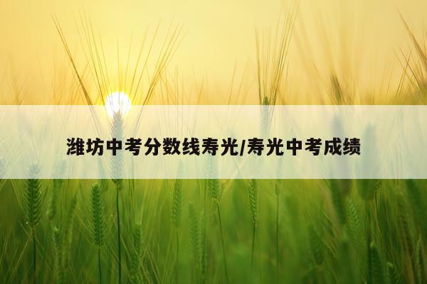 潍坊中考分数线寿光/寿光中考成绩