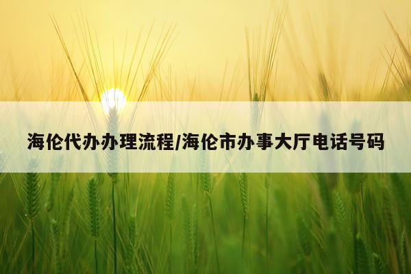 海伦代办办理流程/海伦市办事大厅电话号码