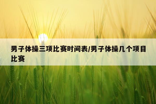 男子体操三项比赛时间表/男子体操几个项目比赛