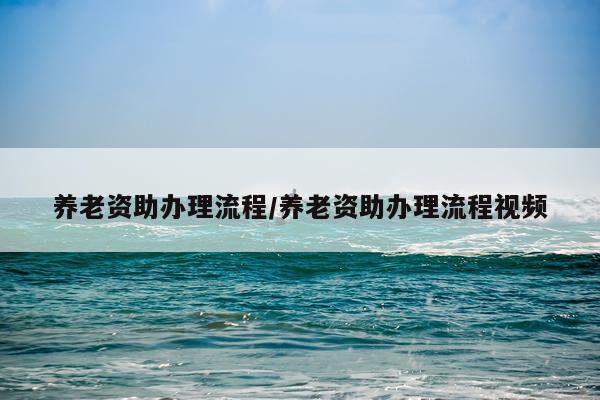 养老资助办理流程/养老资助办理流程视频