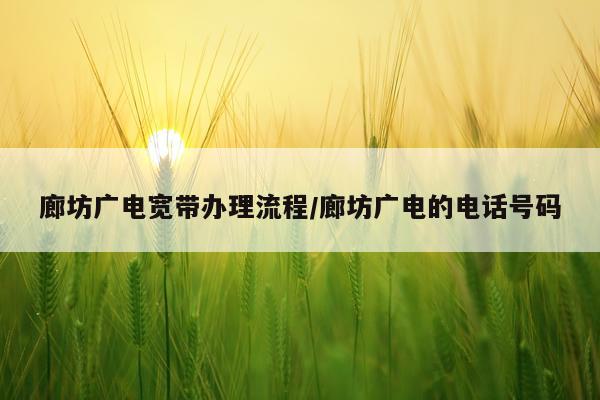 廊坊广电宽带办理流程/廊坊广电的电话号码