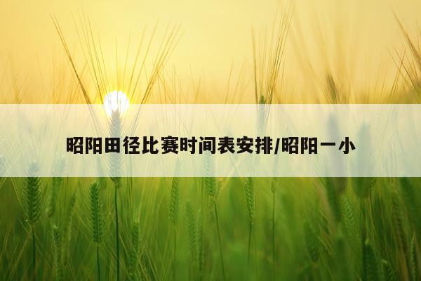 昭阳田径比赛时间表安排/昭阳一小