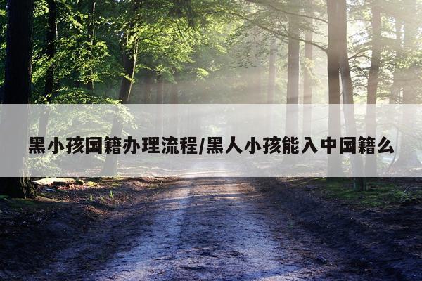 黑小孩国籍办理流程/黑人小孩能入中国籍么