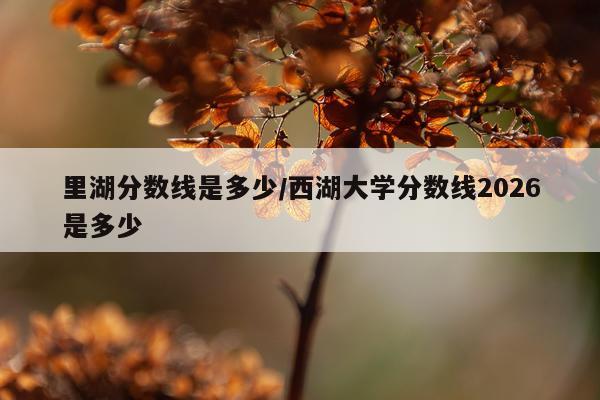 里湖分数线是多少/西湖大学分数线2026是多少